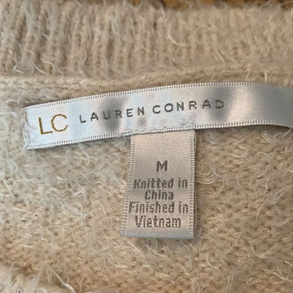 LC Lauren Conrad Long Sleeve Crewneck Very Soft Fuzzy Sweater M - Picture 7 of 8